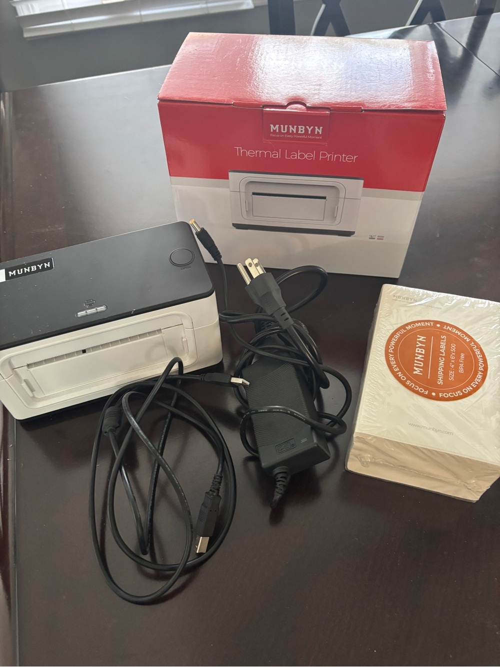 Black & White Thermal Label Printer - Compact Shipping Label Printer